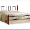Купить Кровать AT-915 дерево гевея/металл 160*200 (Queen bed), красный дуб/черный с доставкой по России по цене производителя можно в магазине Другая Мебель в Москве
