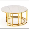 Комплект Halmar MERCURY 3, 2 стола журнальных (белый мрамор/золотой)