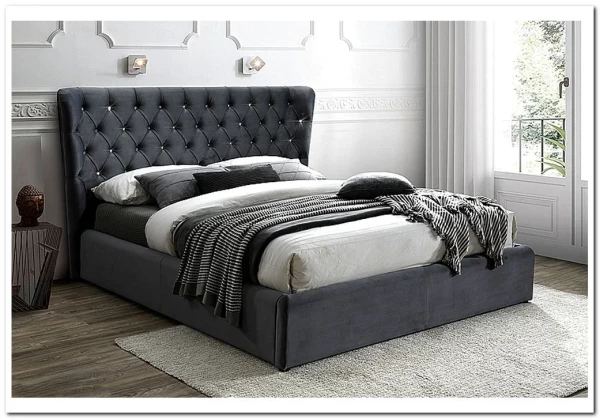 Кровать Signal CARVEN VELVET BLUVEL 14 (серый) 160/200