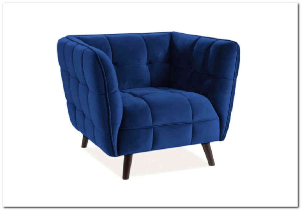 Кресло CASTELLO 1 Velvet Bluvel 86  Signal (темно-синий) Кресло CASTELLO 1 Velvet Bluvel 86  Signal (темно-синий)