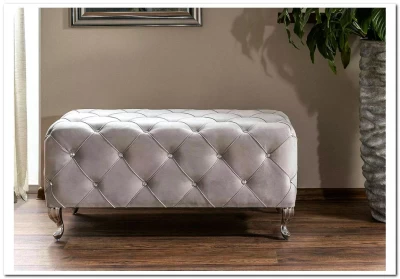 Скамья Signal HESTIA VELVET (светло-серый/серебряный)